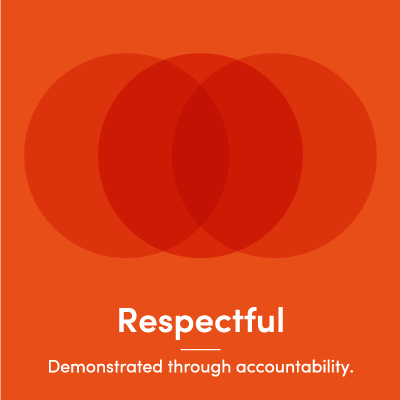 Respectful - Demonstrated through accountability